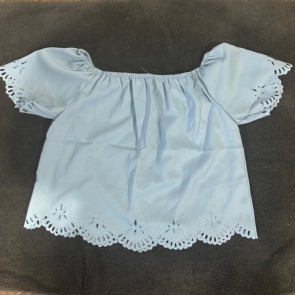 Blue Scallop Top